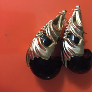 Huge c. 1980s Resin Pierced Earrings